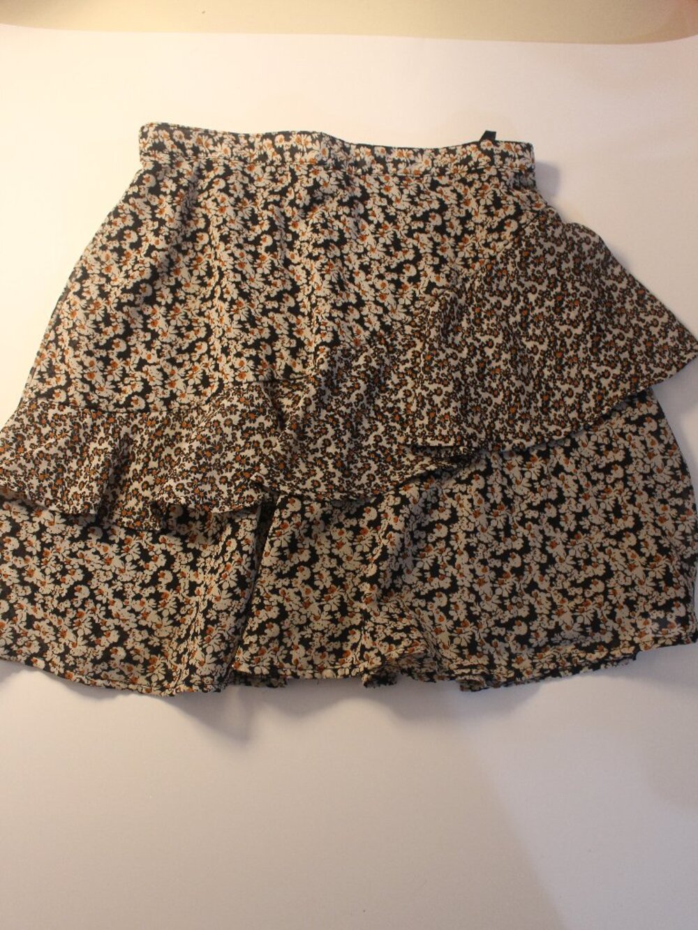 Japna Floral Asymmetric Ruffle Mini Skirt — Size S (176)